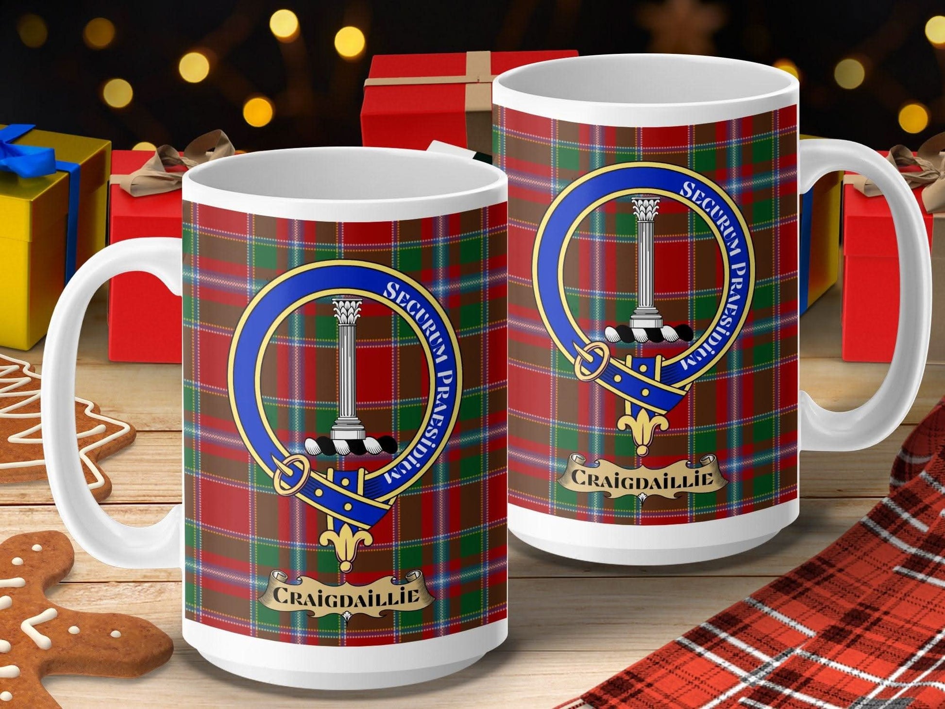 Craigdallie Clan Crest Tartan Design Mug product type