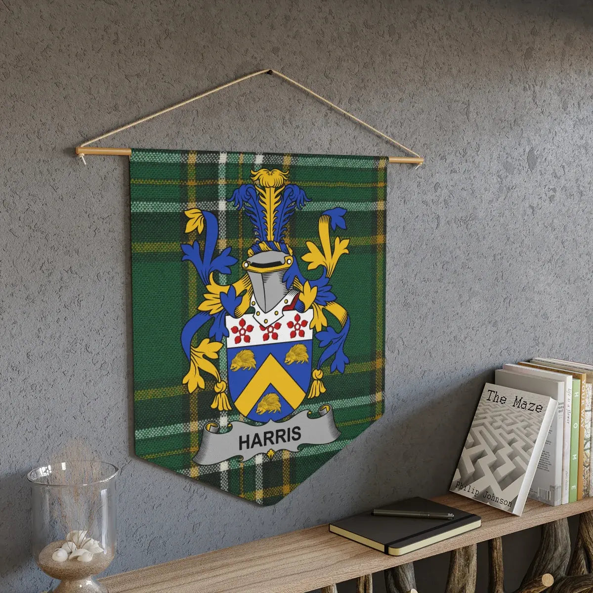 Harris Family Crest Coat of Arms Wall Hanging product