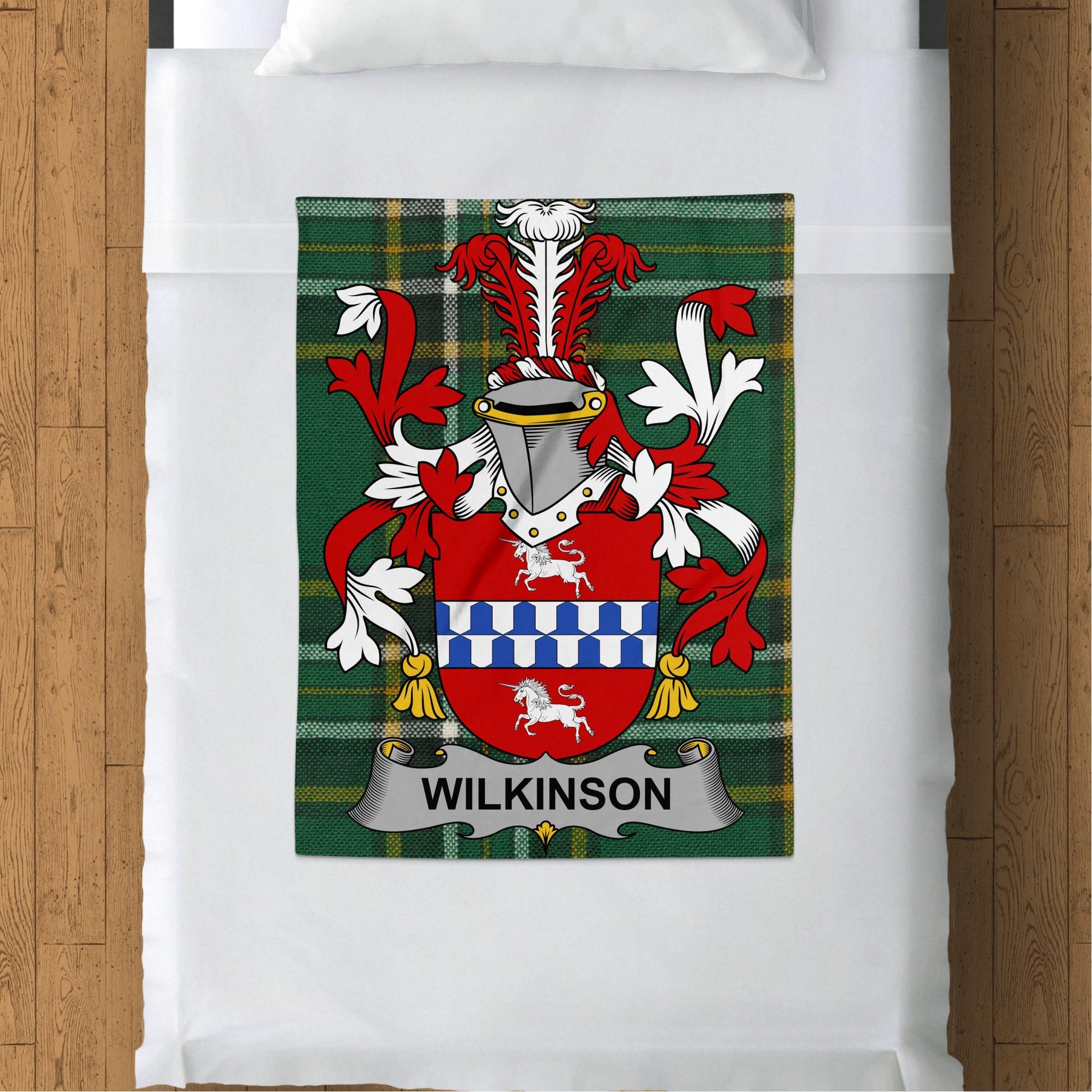 Wilkinson Surname Irish Tartan Throw Blanket - Living Stone Gifts