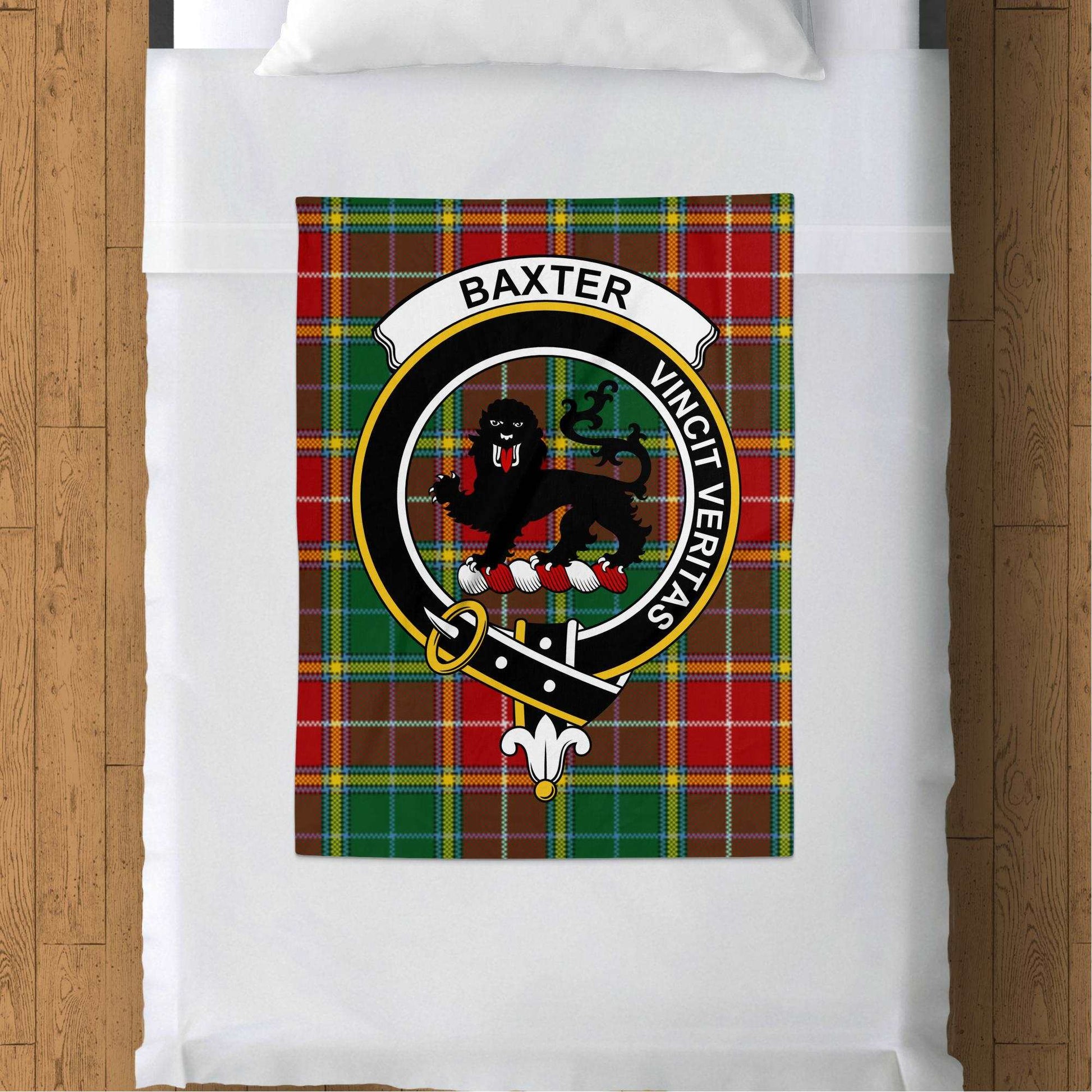 Baxter Scottish Tartan Crest Throw Blanket - Living Stone Gifts