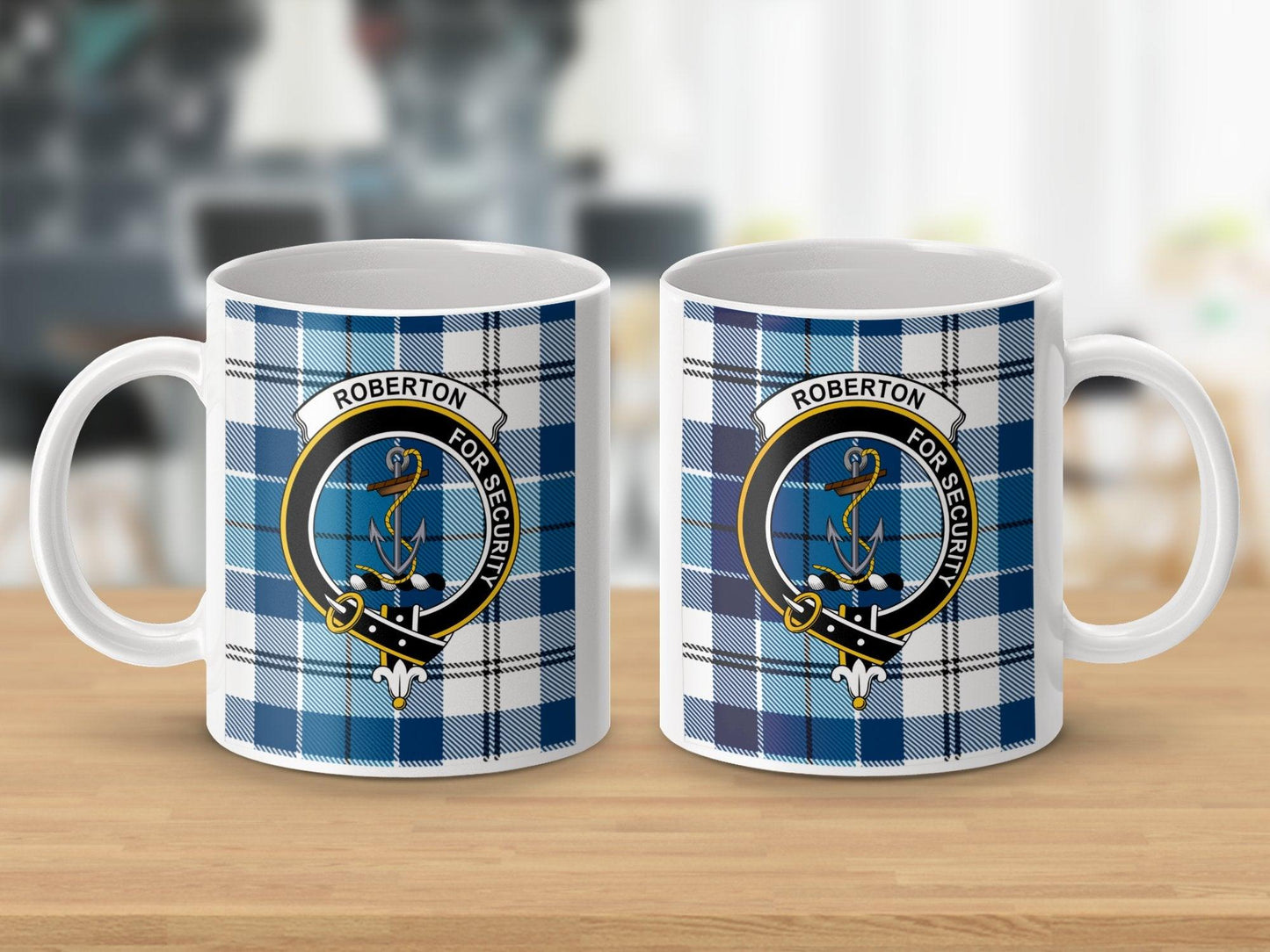 Roberton Clan Scottish Tartan Crest Decorative Mug - Living Stone Gifts