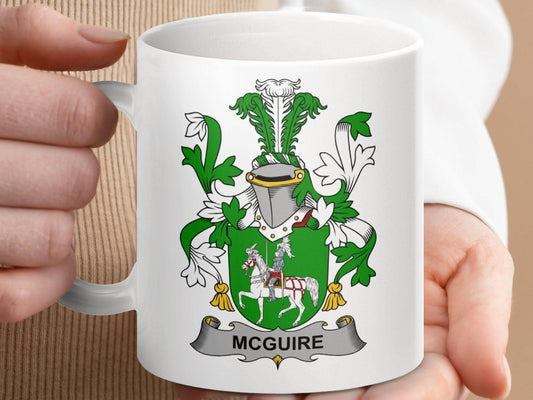McGuire Surname Irish Family Coat of Arms Mug - Celtic Ancestry Gifts