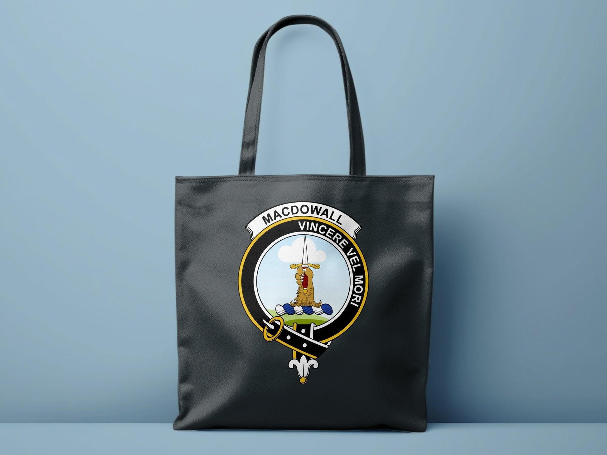 Macdowall Clan Crest Tote Bags - Celtic Ancestry Gifts