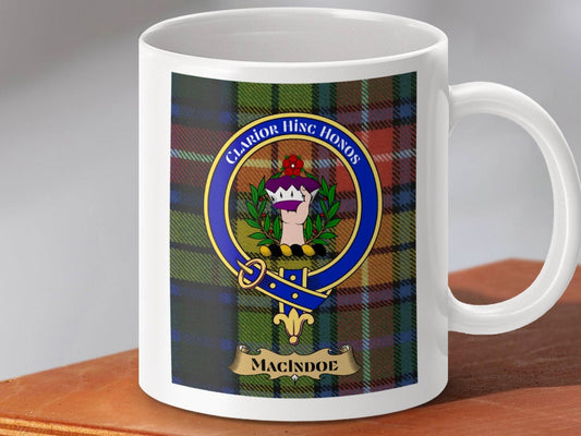 MacIndoe Clan Crest Tartan Coffee Mug product