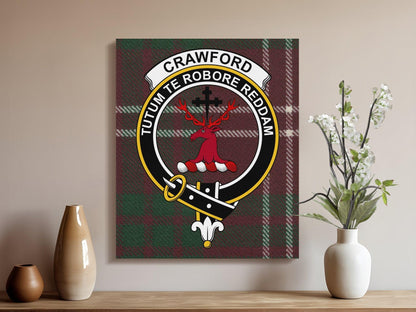 Crawford Crest Scottish Clan Plaid Wall Art product type