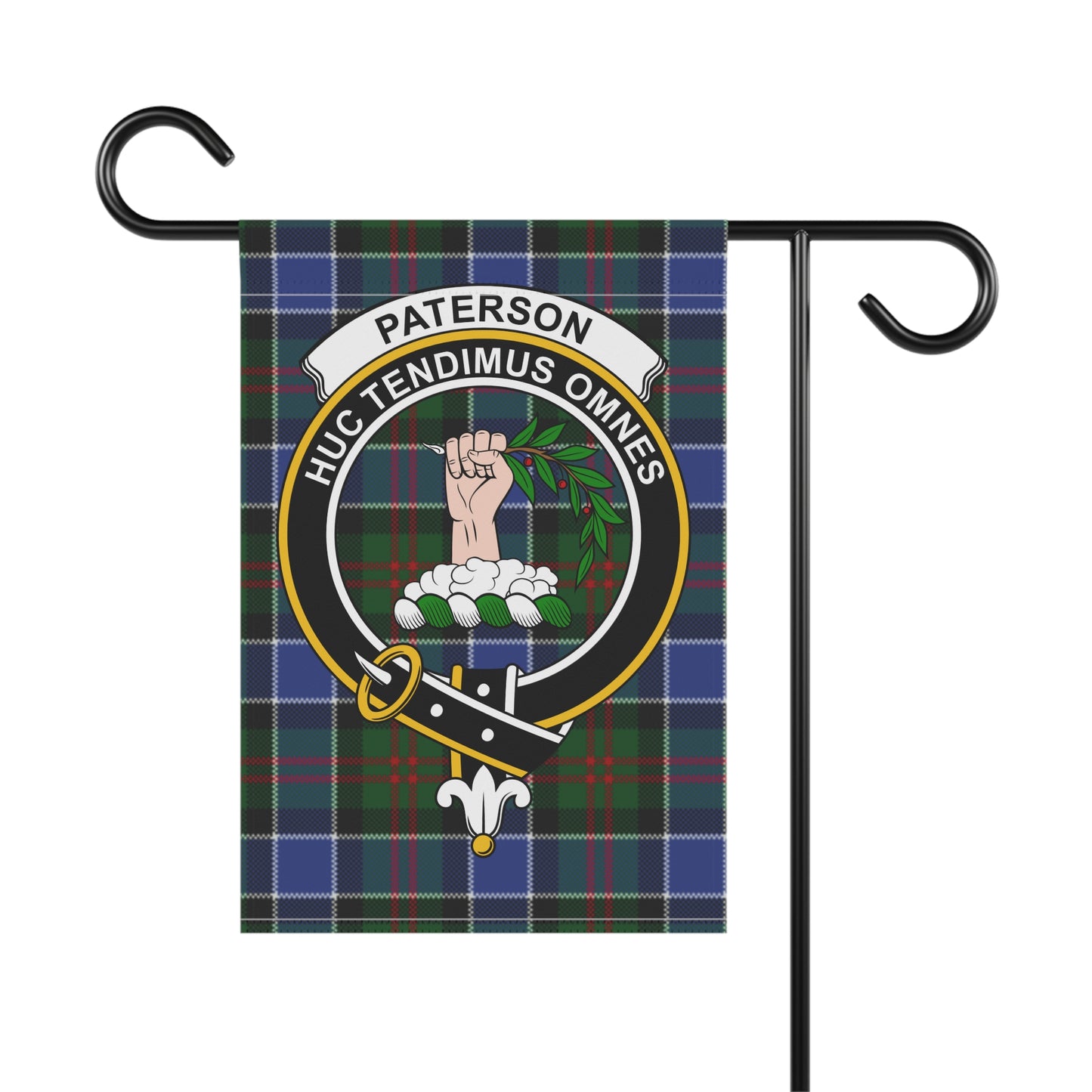 Paterson Clan Scottish Tartan Crest Garden Flag