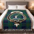 Clan Barclay cotton woven tartan blanket — clan crest and Aut Agere Aut Mori motto, 60x50 heritage throw