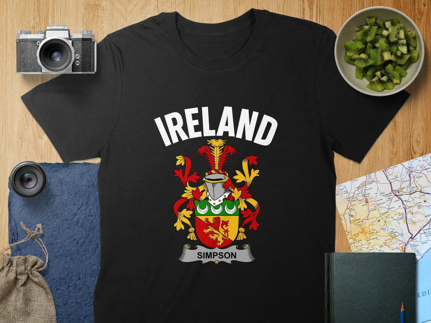 Ireland Simpson Family Crest Design T-Shirt
