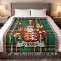 O'Brien Tartan Family Crest Green Black Plaid Blanket product type