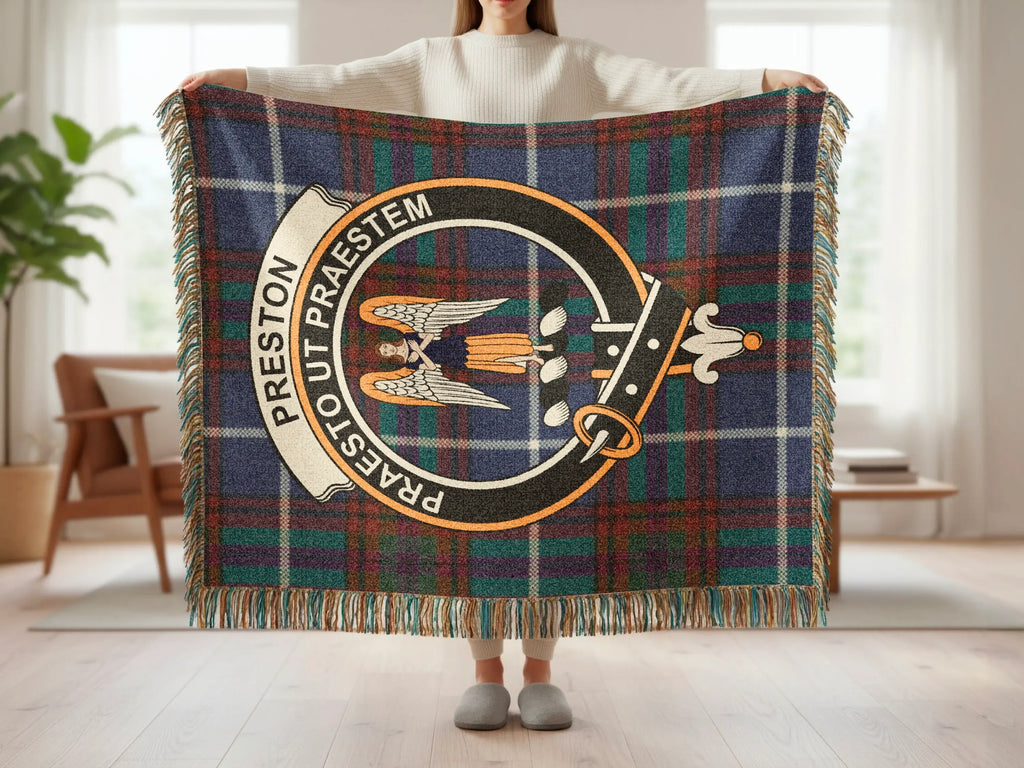 Preston Praesto Ut Praestem Plaid Fringe Blanket