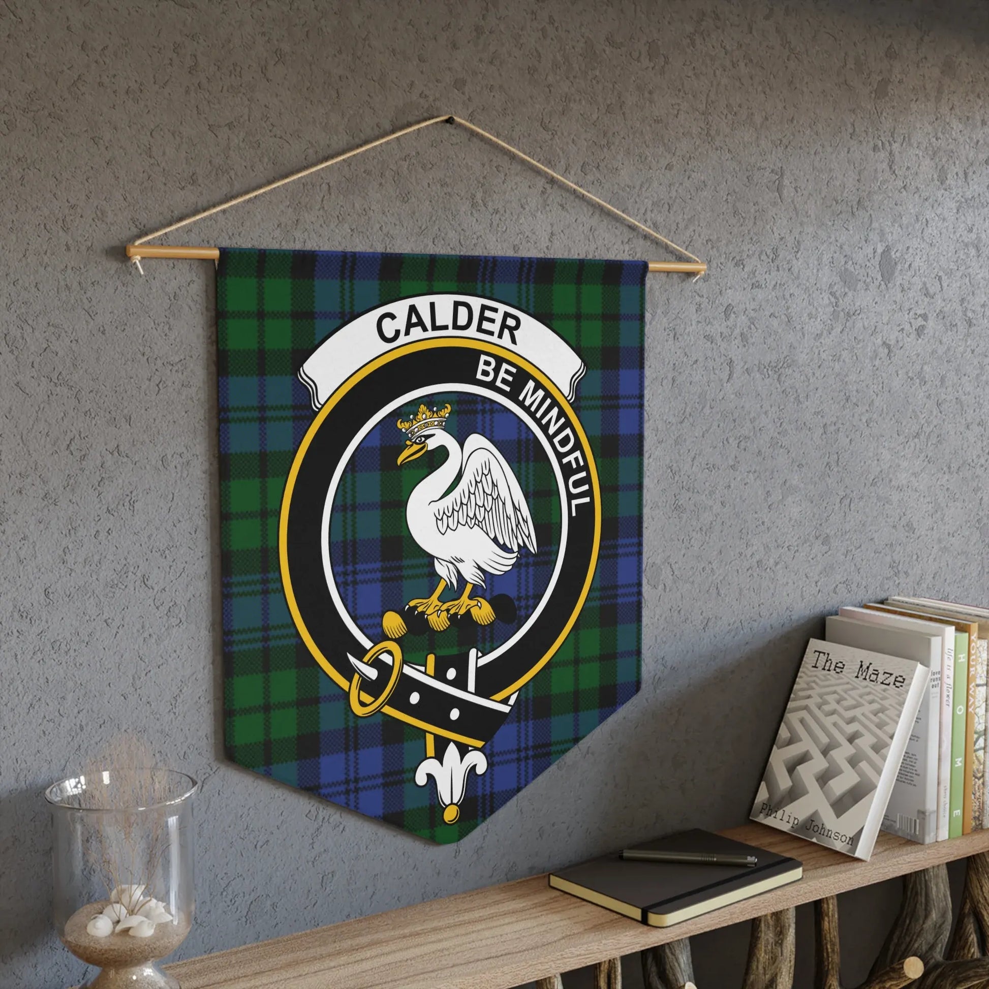 Calder Be Mindful Tartan Crest Wall Tapestry product type