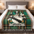 Braden Crest Plaid Fringed Throw Blanket product type