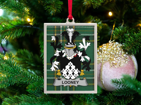 Personalized Looney Family Crest Christmas Ornament product type