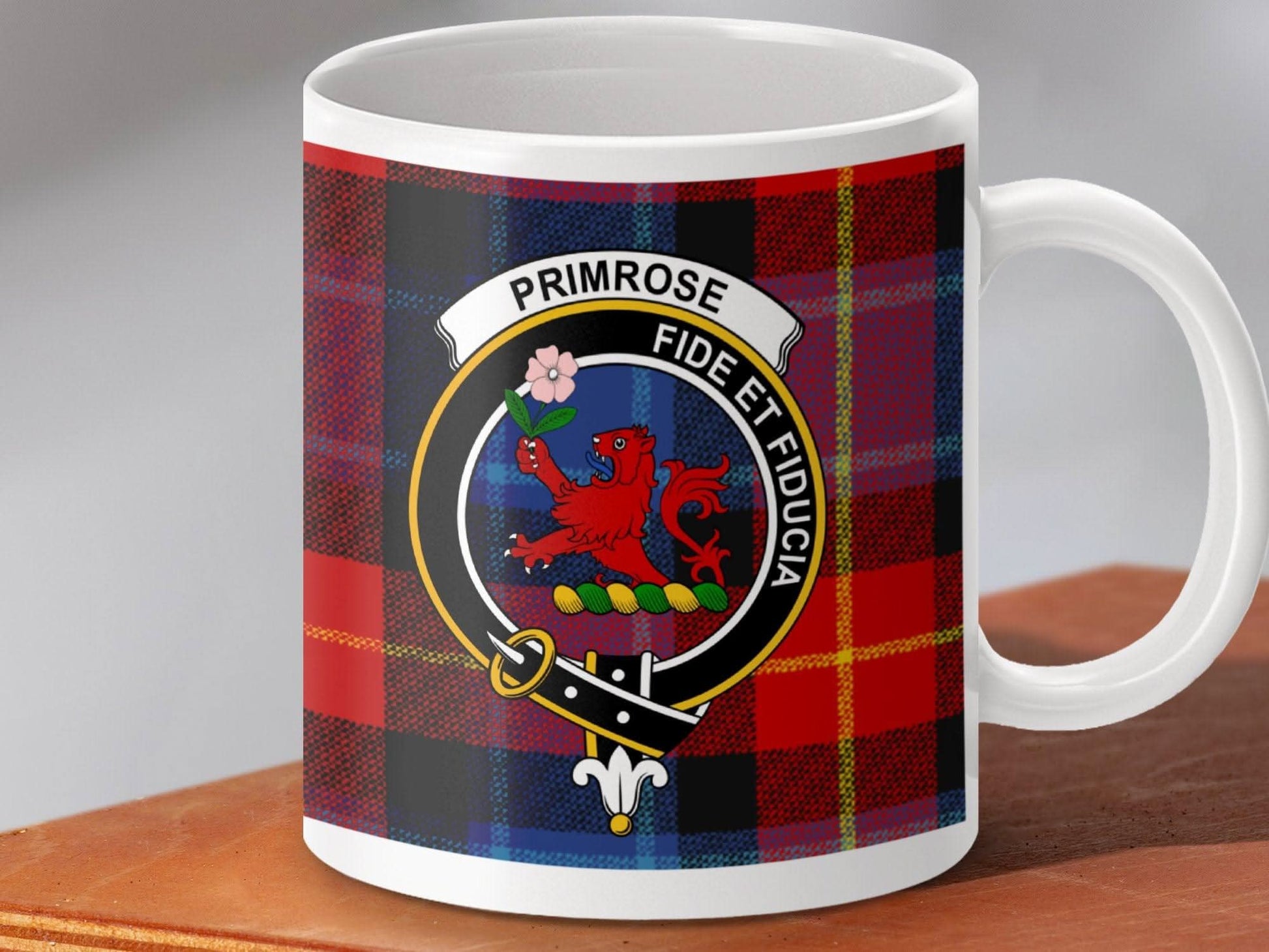 Primrose Fide et Fiducia Plaid Design Coffee Mug product