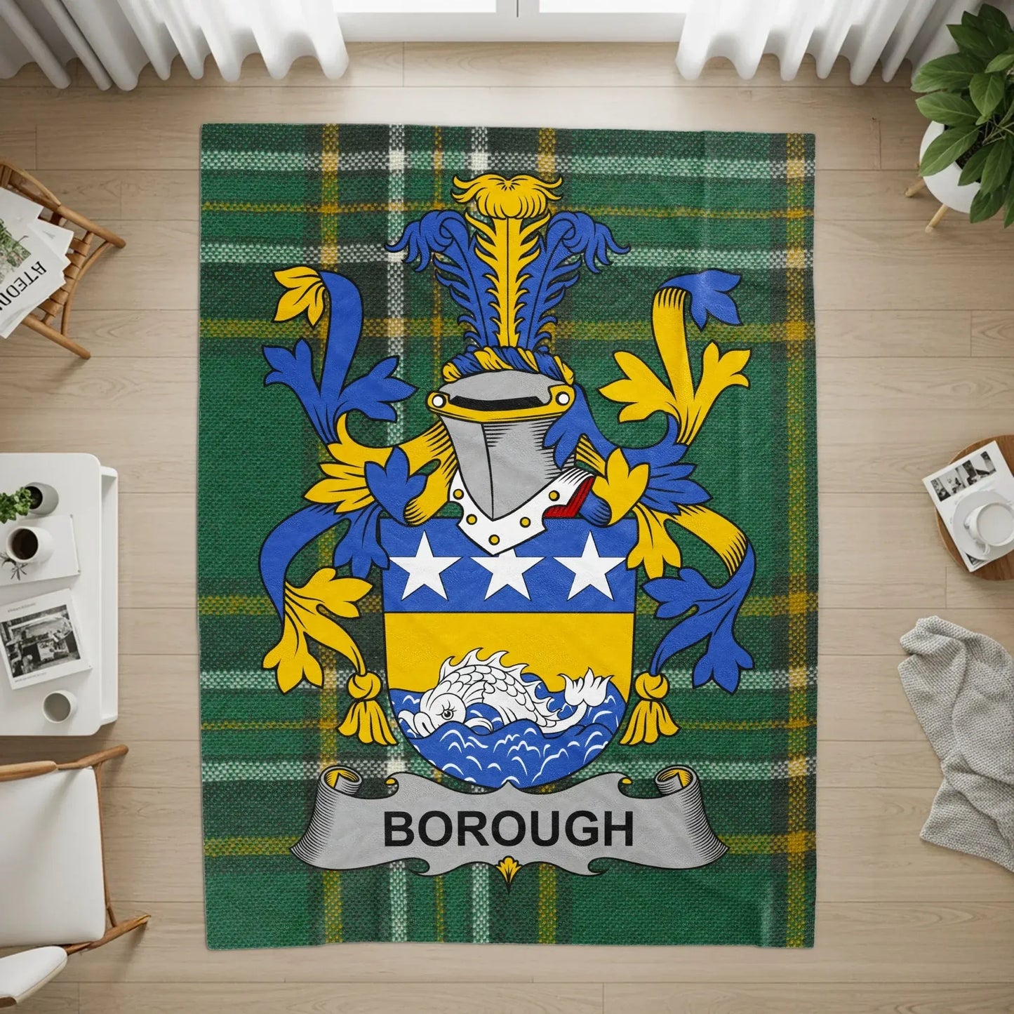 Borough Family Crest Coat of Arms Emblem Rug product