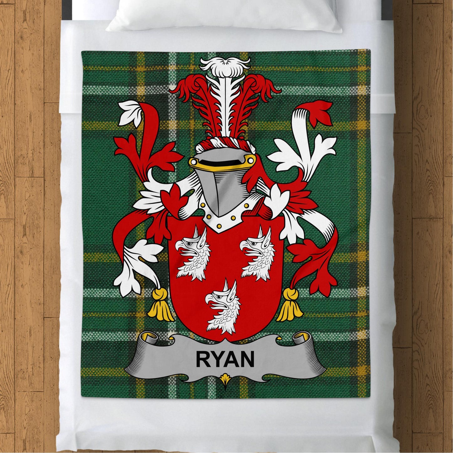 Ryan Surname Irish Tartan Throw Blanket - Living Stone Gifts