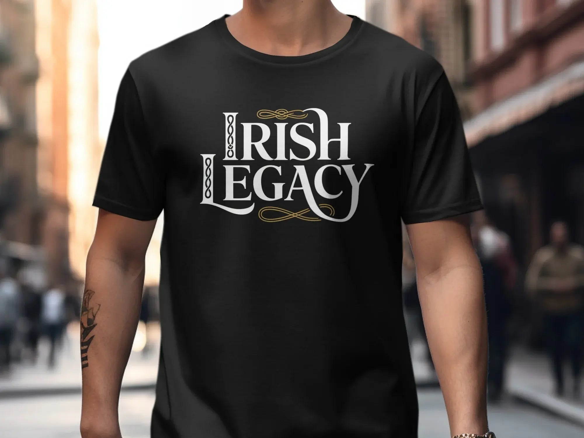 Irish Legacy Typography T-Shirt for Heritage Enthusiasts
