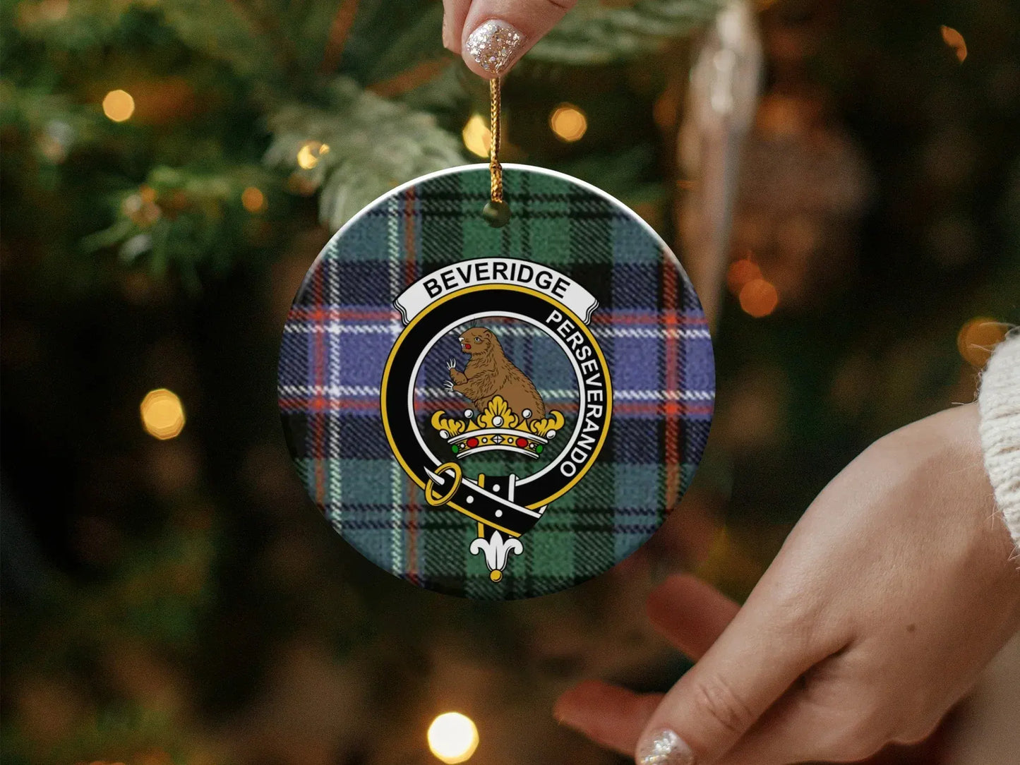 Beveridge Perseverando Round Christmas Ornament product