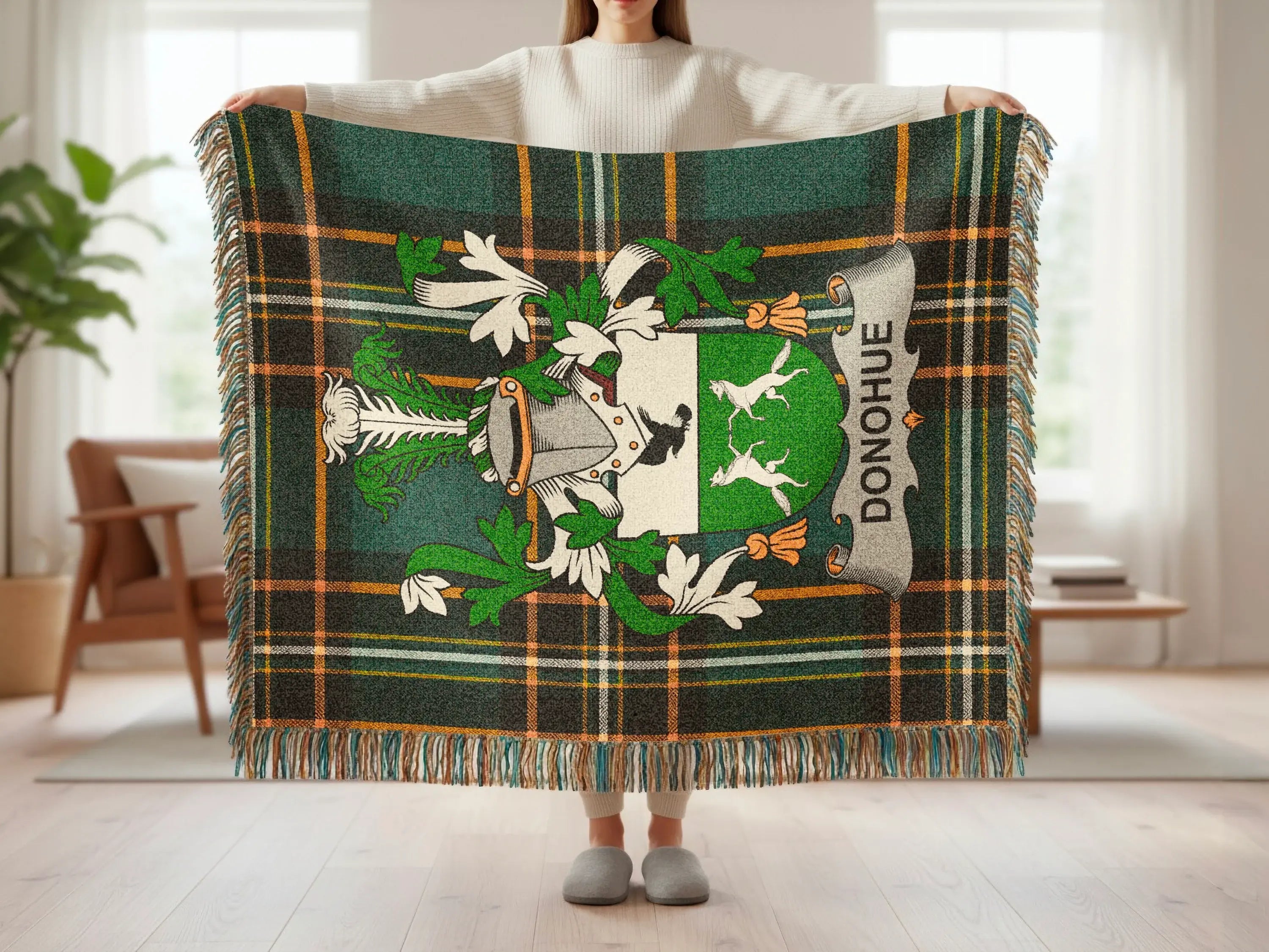 DONOHUE Family Crest Clan Plaid Throw product type