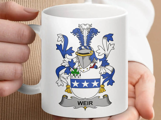 Weir Family Crest Coat of Arms Heritage Gift Mug - Celtic Ancestry Gifts