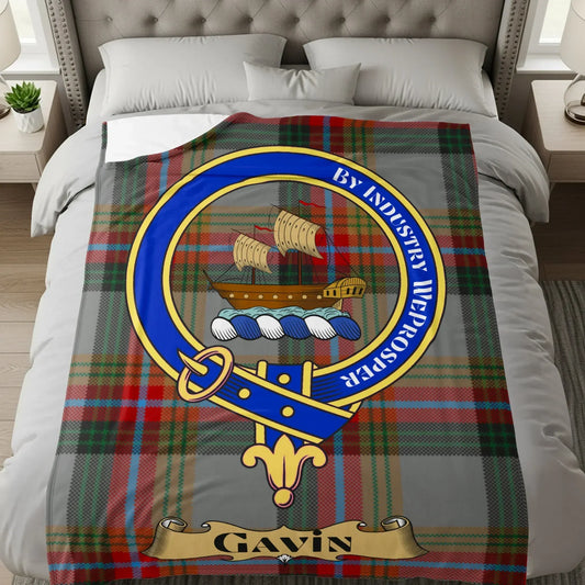 Scottish Clan Crest Plaid Gavin Design Blanket product