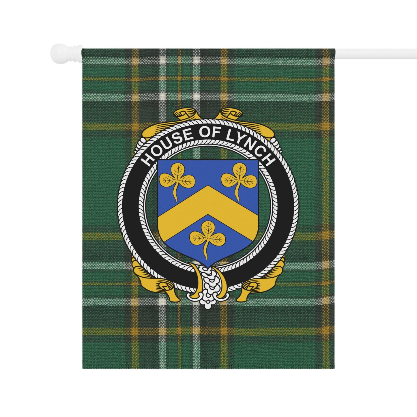 House of Lynch Green and Yellow Plaid Decorative Flag