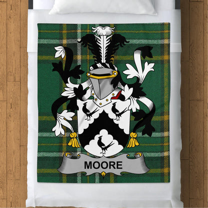 Moore Surname Irish Tartan Throw Blanket - Living Stone Gifts