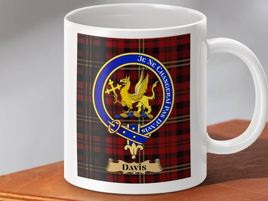 Davis Family Crest Red and Yellow Plaid Mug product