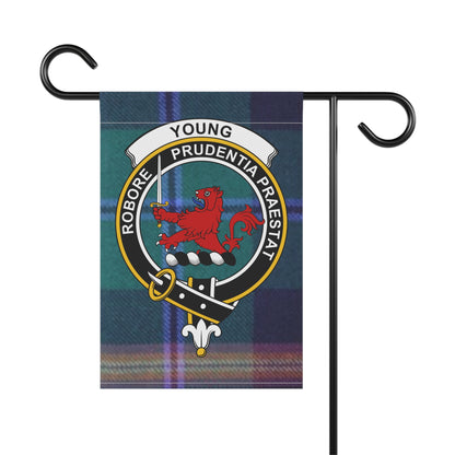 Young Clan Scottish Tartan Crest Garden Flag