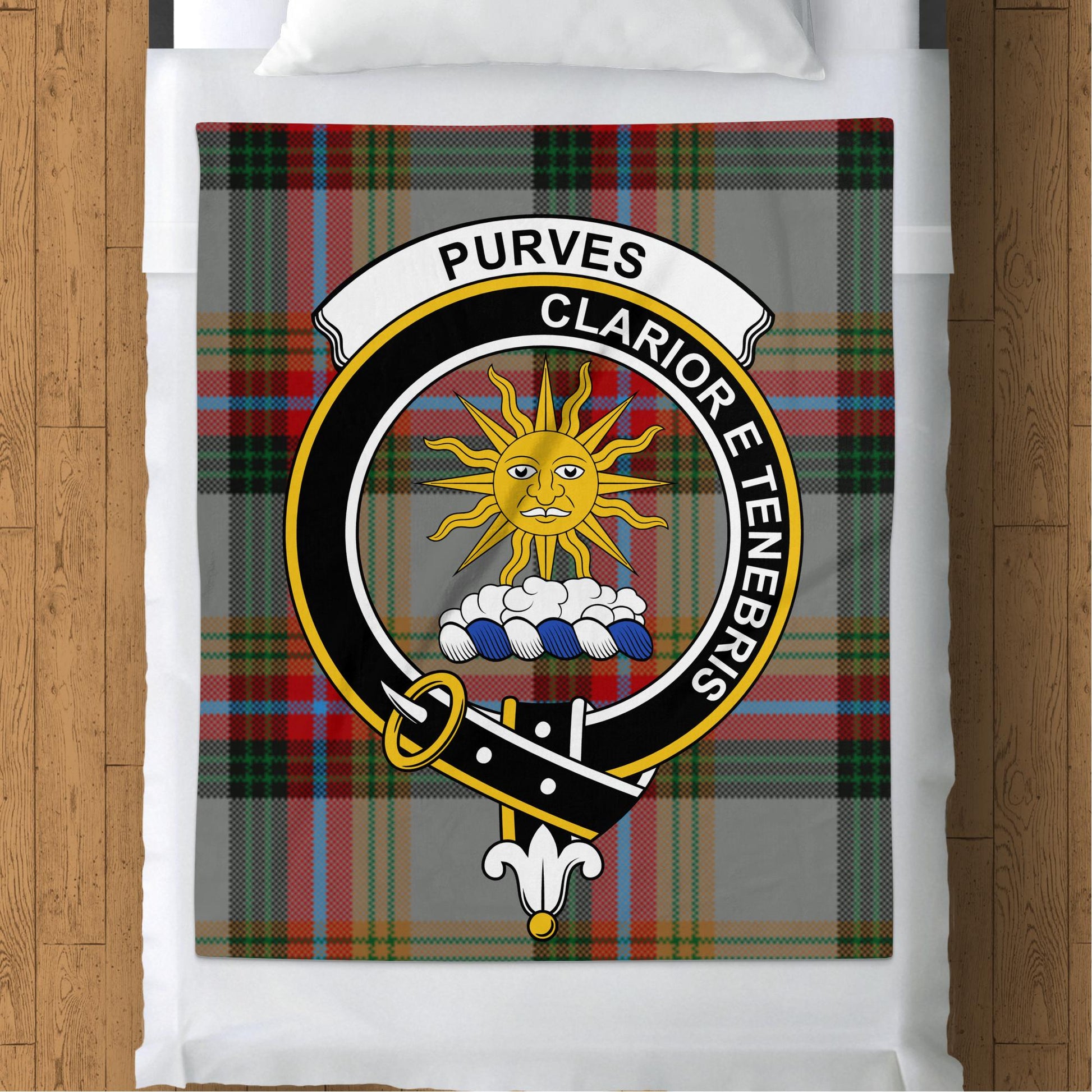 Custom Name Scottish or Irish Clan Crest Tartan Blanket - Choose Your Clan Crest - Living Stone Gifts