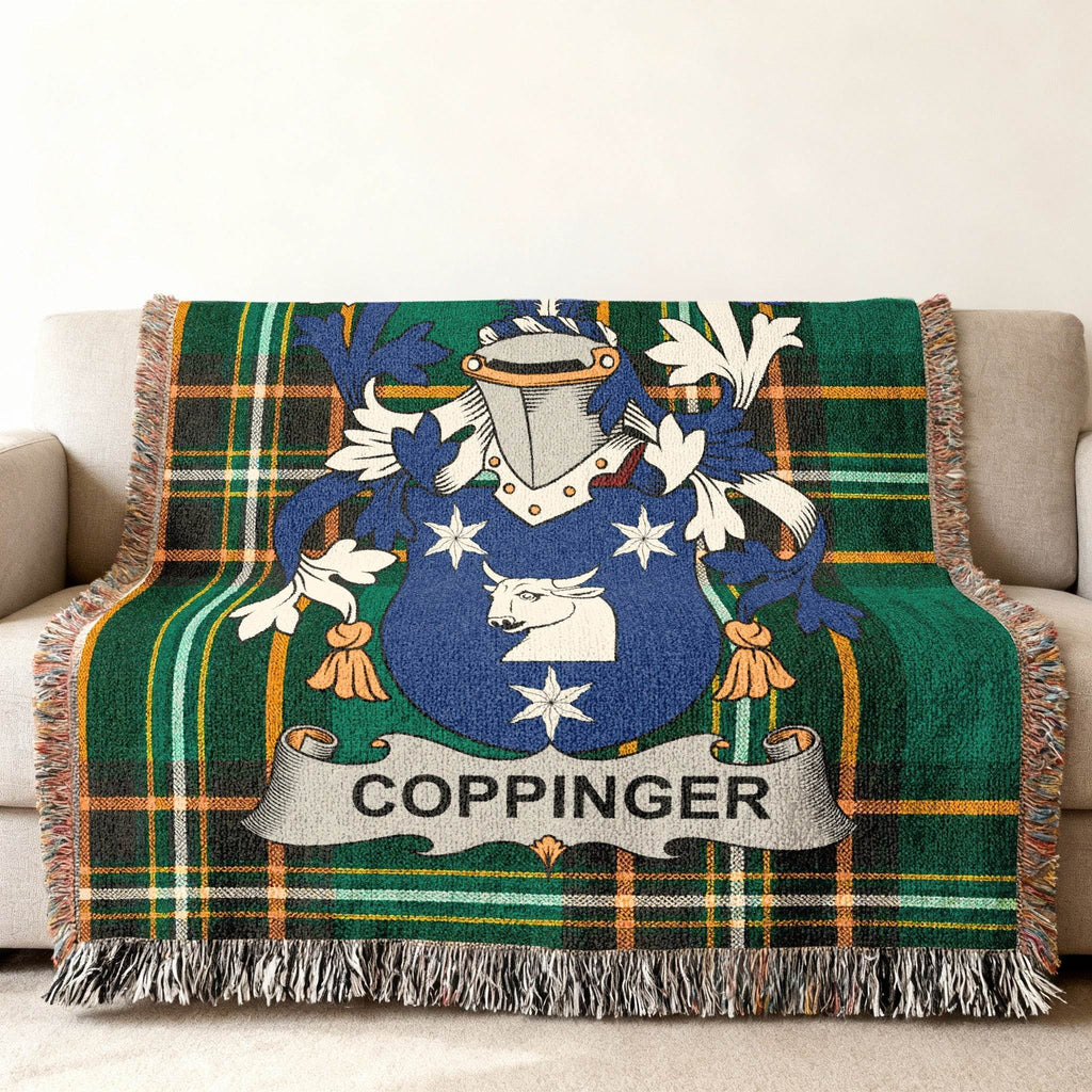 Coppinger Family Crest Green Plaid Tartan Blanket product type