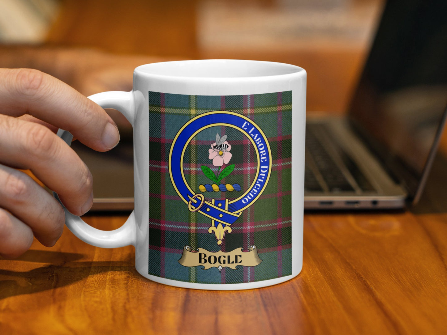 Vibrant Tartan Print with Enchanting Bogle Emblem Mug - Living Stone Gifts