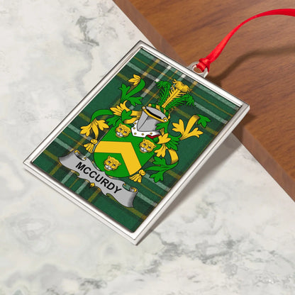 McCurdy Family Crest Personalized Ornament product