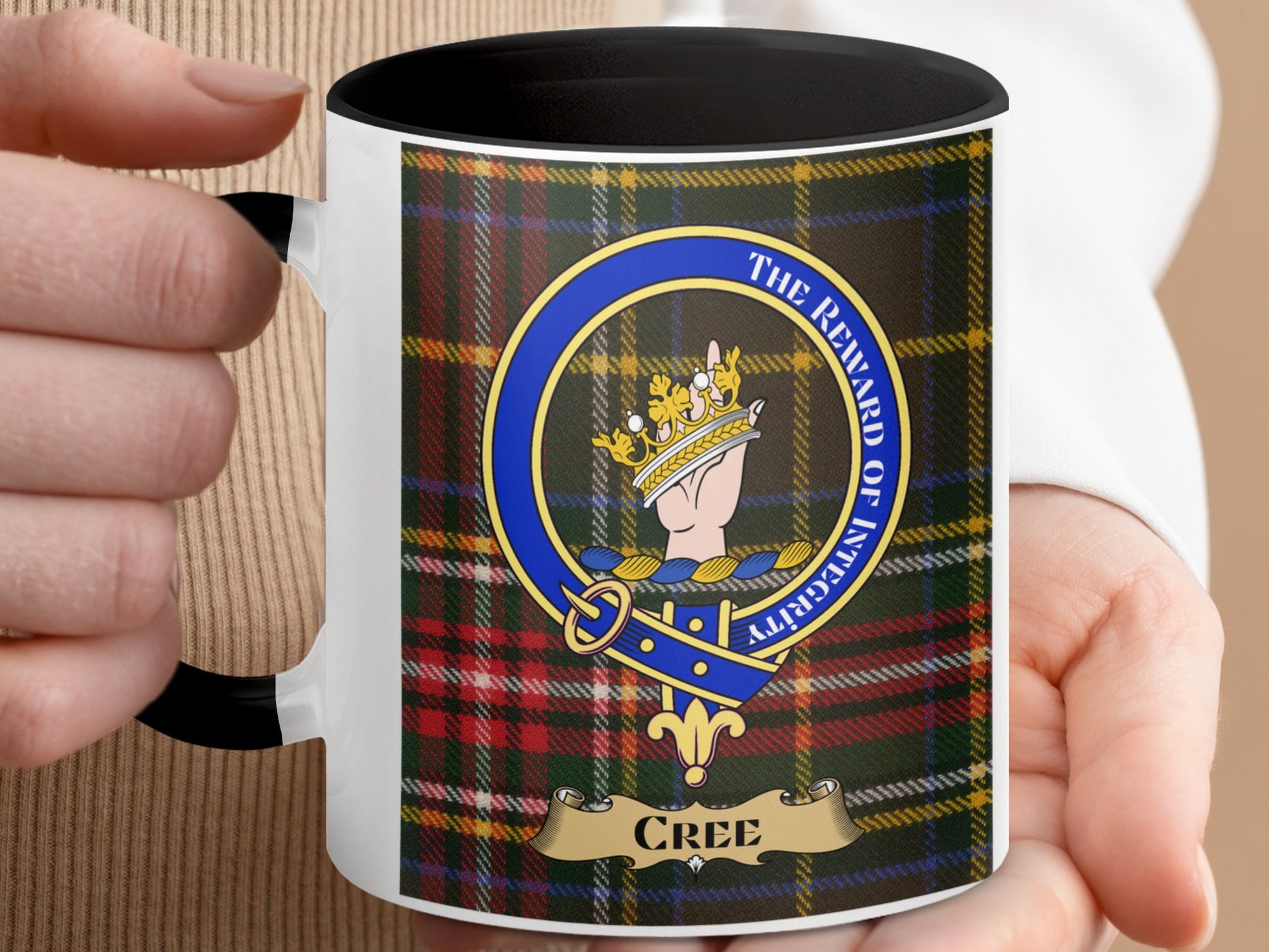 The Clan Cree Scottish Tartan Crest Emblem Mug - Living Stone Gifts