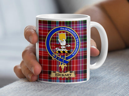 Rickart Scottish Clan Crest Tartan Pattern Mug - Living Stone Gifts