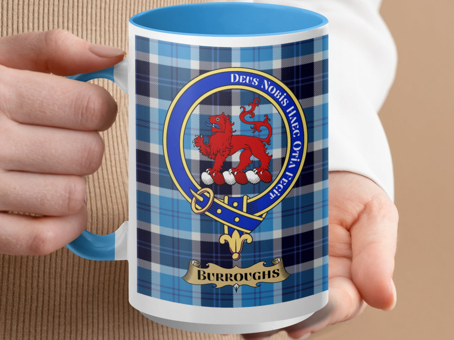 Burroughs Clan Crest Tartan Plaid Coffee Mug - Living Stone Gifts