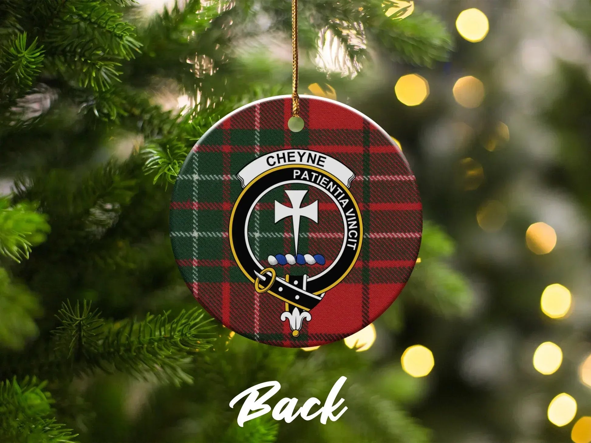 Cheyne Crest Tartan Plaid Christmas Ornament product type