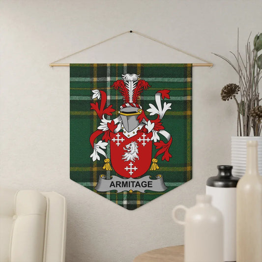 Armitage Family Crest with Plaid Design Wall Tapestry product