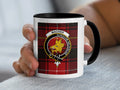 MacIver clan crest tartan design mug — 15 oz with black handle shown from side