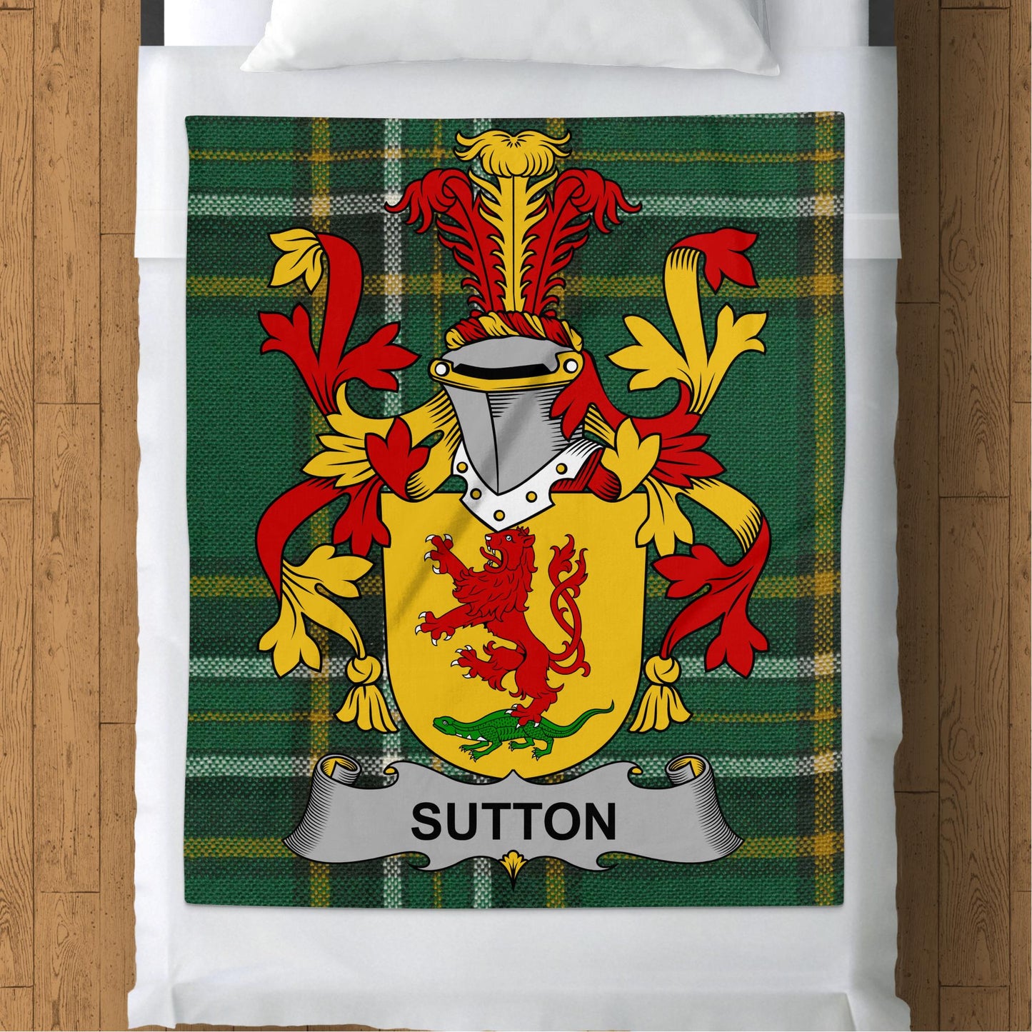 Sutton Surname Irish Tartan Throw Blanket - Living Stone Gifts