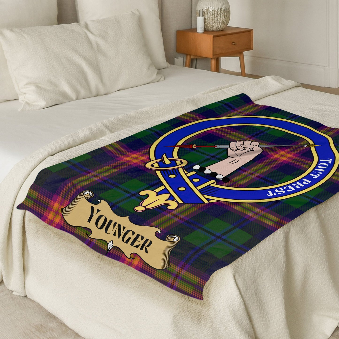 Scottish Clan Younger Tout Prest Tartan Throw Blanket - Living Stone Gifts