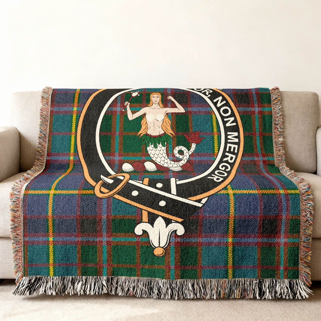 Clan MacFarlane Crest Tartan Design Throw Blanket