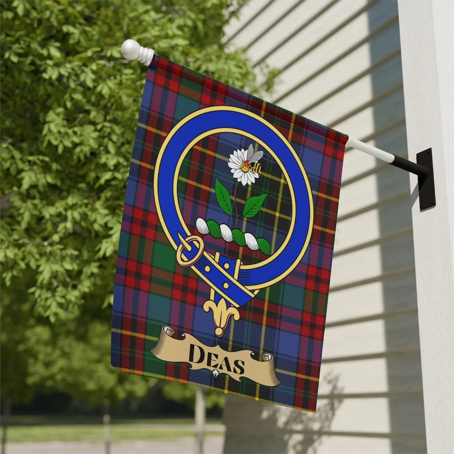 Scottish Tartan Flag with Family Crest Design product