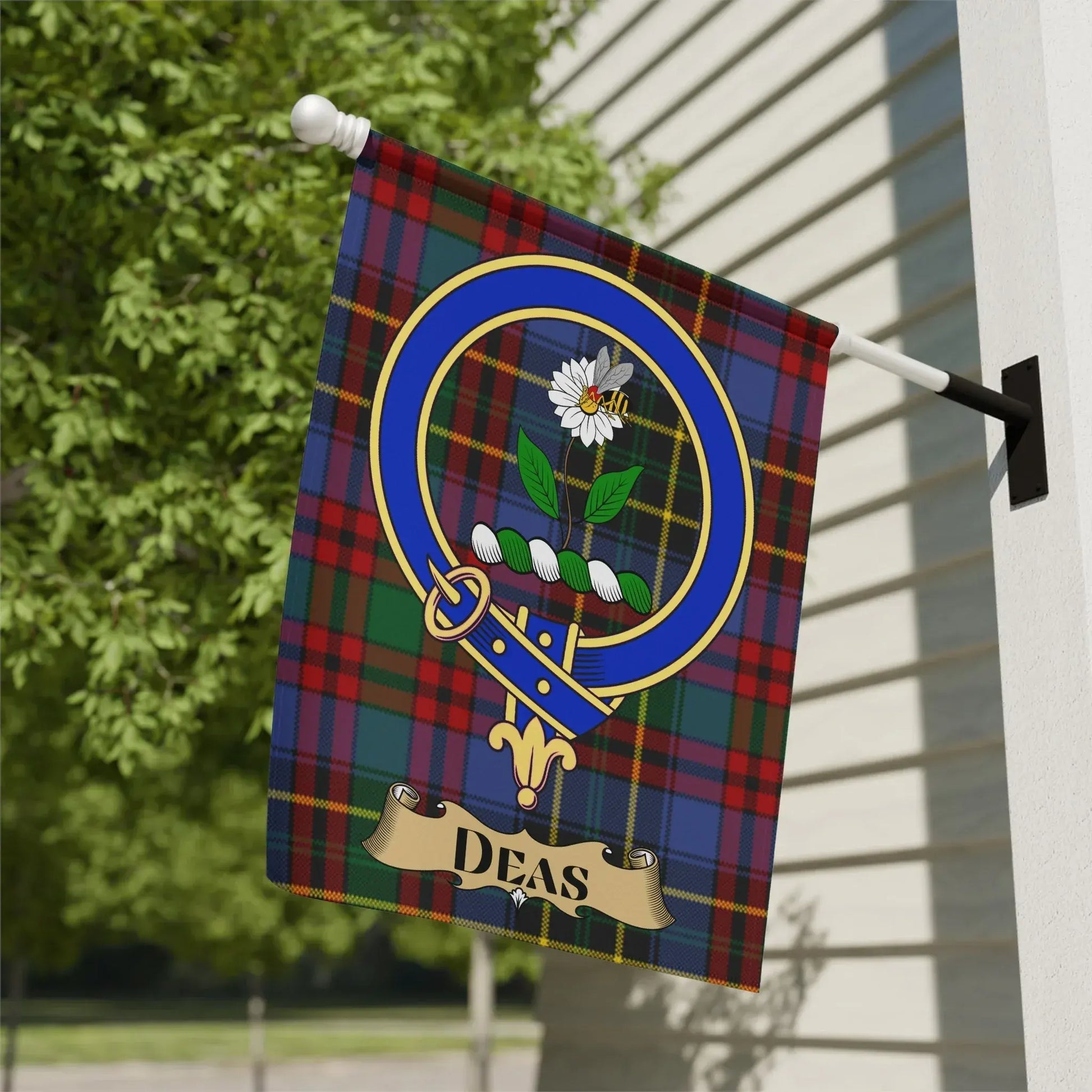 Scottish Tartan Flag with Family Crest Design product