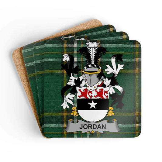 Jordan Family Crest Tartan Coasters product