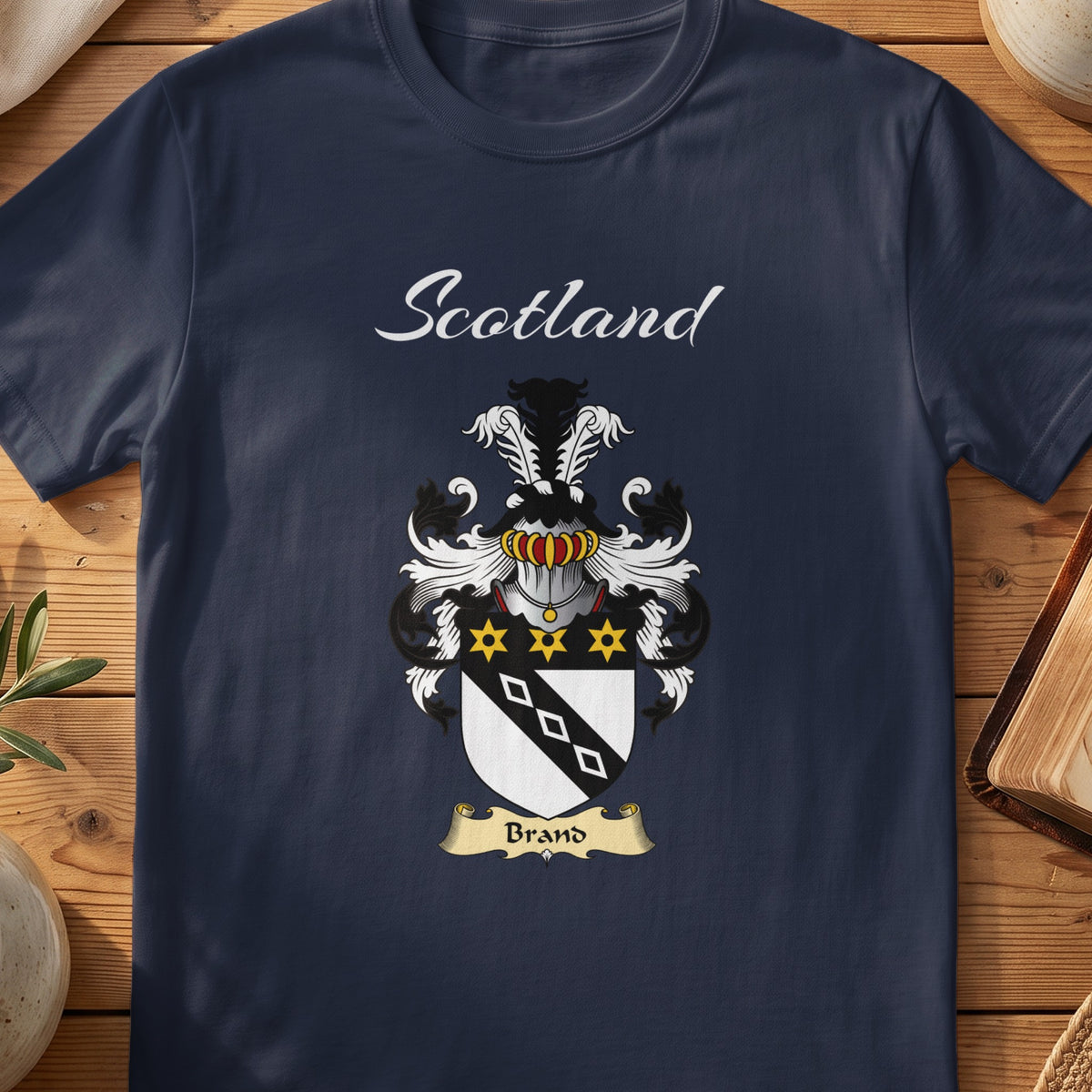 Brand Scottish family shield T-shirt in Navy
