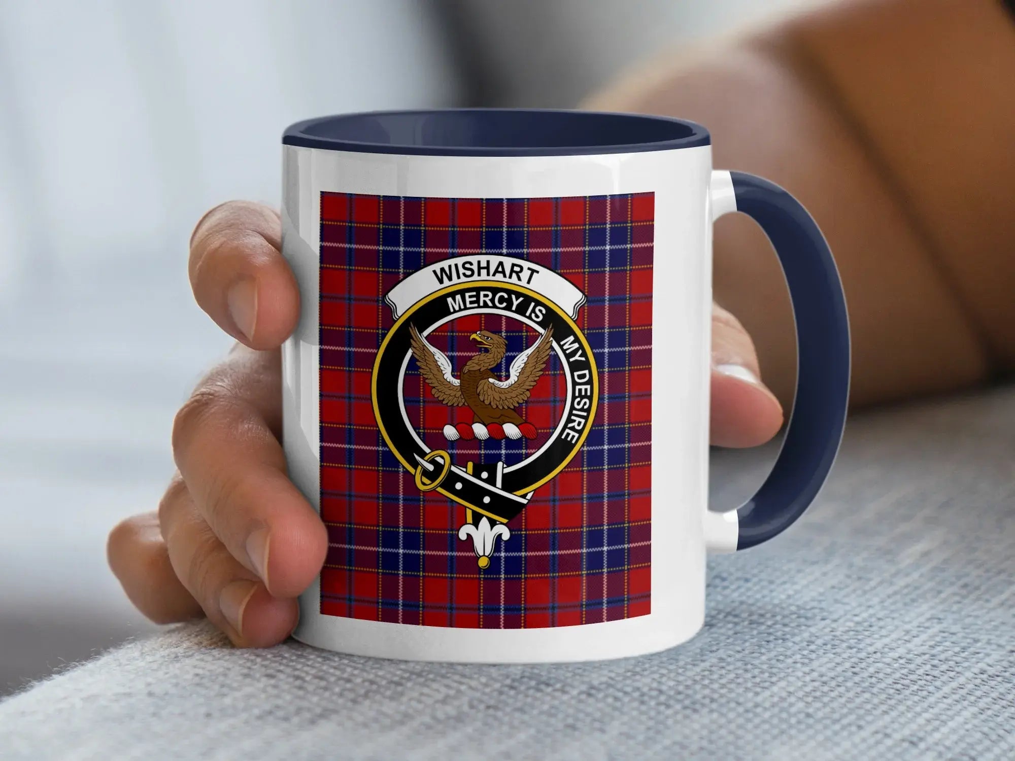 Wishart Mercy Is My Desire Plaid Coffee Mug
