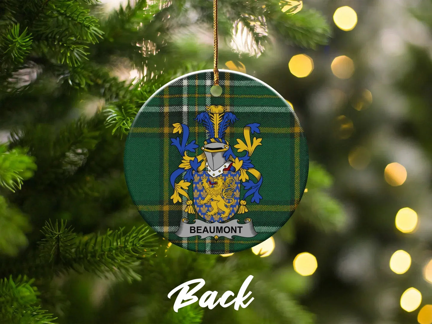 Personalized Beaumont Family Crest Ornament product