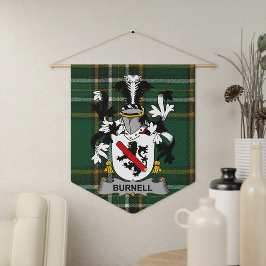 Burnell Family Crest Hanging Wall Tapestry product type