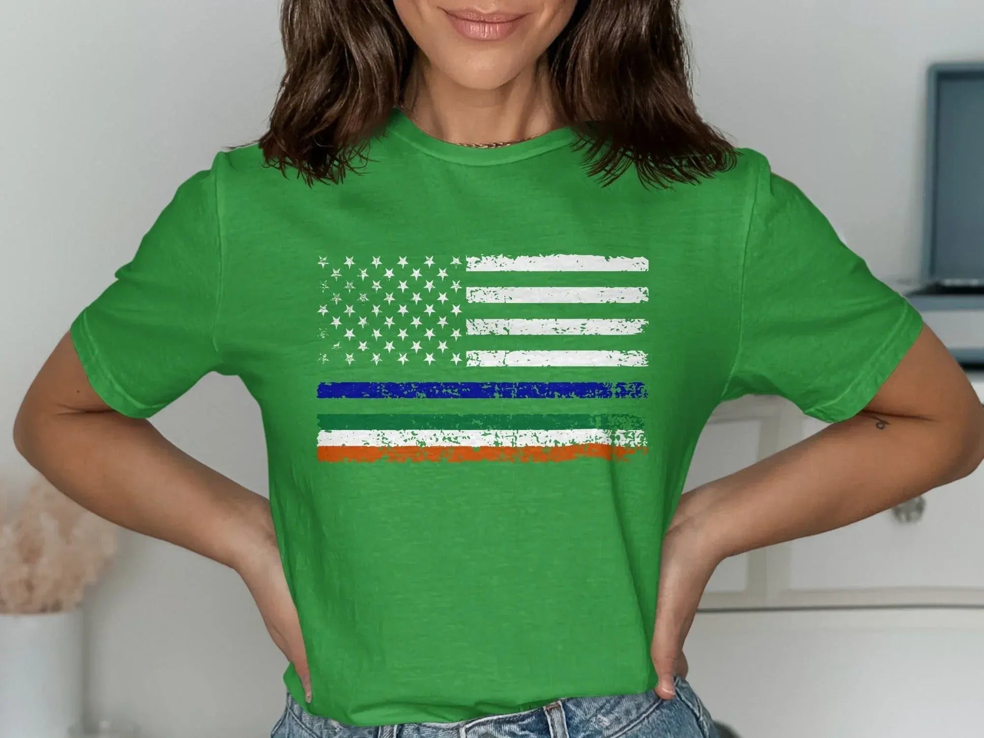 Vintage American Flag Green Graphic Tee product